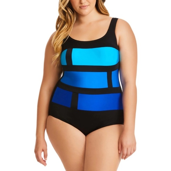 Longitude Womens One Piece Bathing Swimsuit - Picture 3 of 8